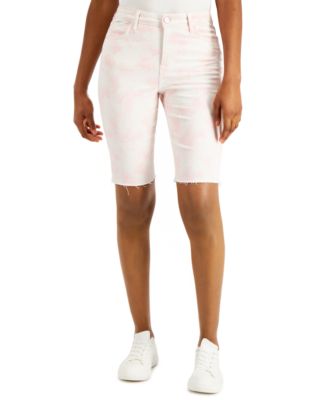 raw hem bermuda shorts