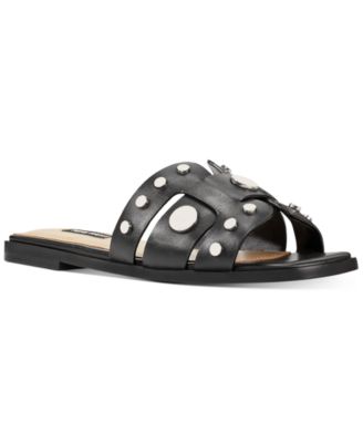 nine west genesia studded slide sandal