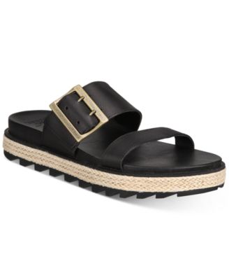 slide sandals with buckle
