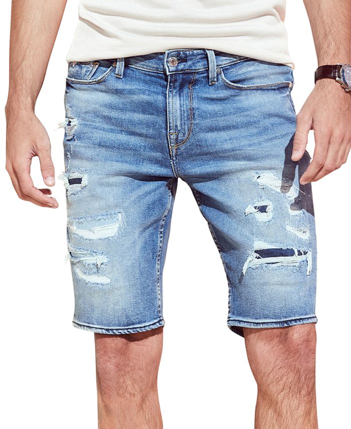 GUESS Men's SlimFit Stretch Destroyed Denim Shorts & Reviews Shorts
