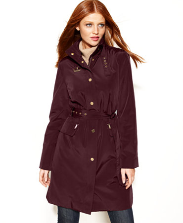 MICHAEL Michael Kors Buckle-Collar Belted Trench Coat - Coats - Women ...
