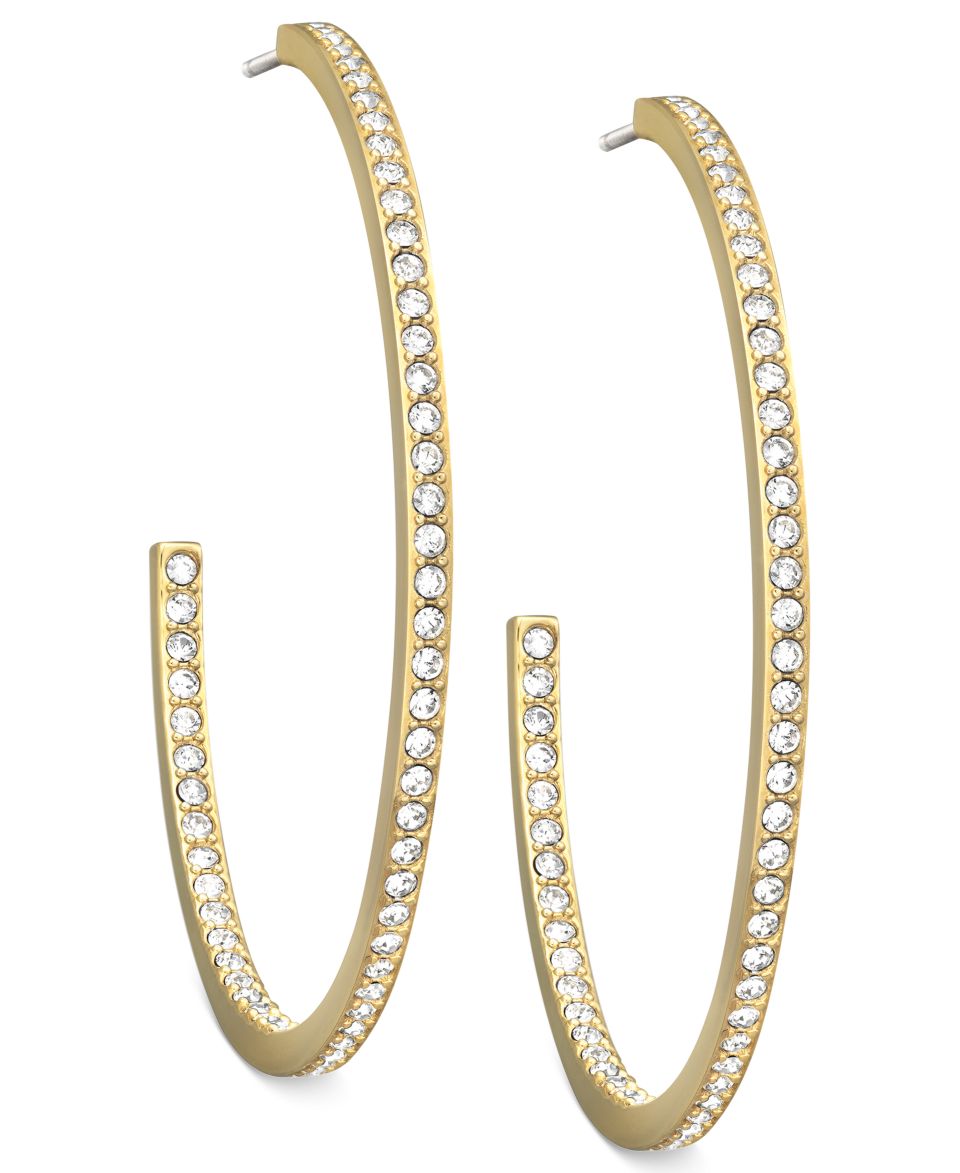 Swarovski Earring, 22k Gold Plated Crystal Somerset Hoop Earrings   Fashion Jewelry   Jewelry & Watches