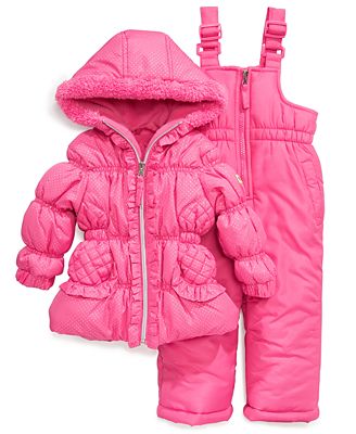 Pink Platinum Baby Outerwear, Baby Girls Pink Snowsuit - Kids - Macy's