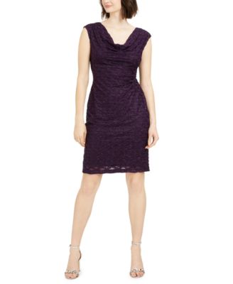 macy's purple lace dress