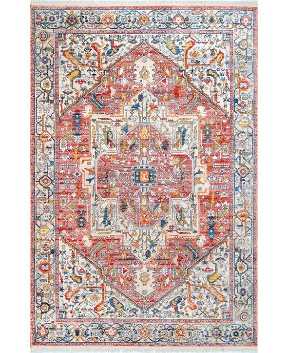 nuLoom Mystic Ehtel Medallion Fringe Orange 8' x 10' Area ...