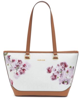 calvin klein janae orchid logo print crossbody