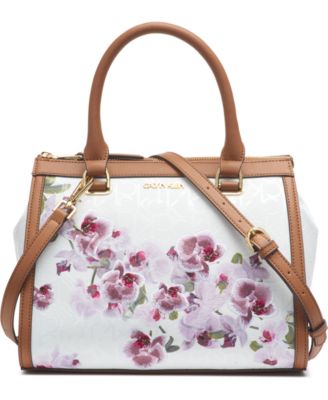 calvin klein janae orchid logo print crossbody