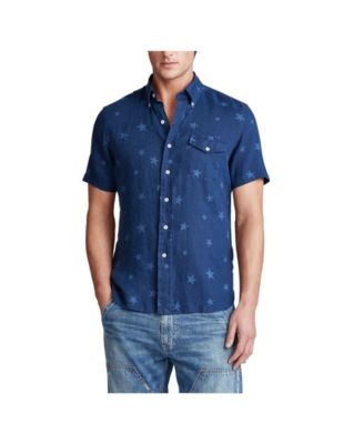 ralph lauren men's short sleeve linen shirt