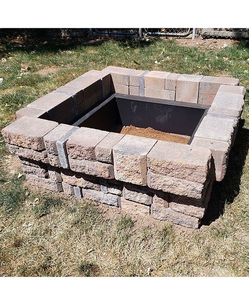 Sunnydaze Decor Large Square Fire Pit Ring Insert Diy Fire Pit Rim Liner Above Or In Ground Reviews Furniture Macy S