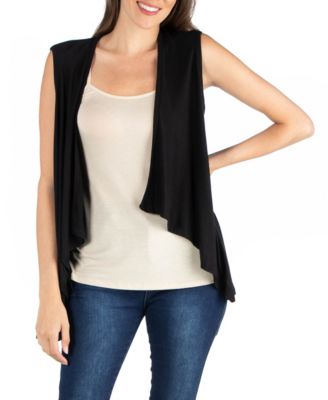 open front sleeveless cardigan vest