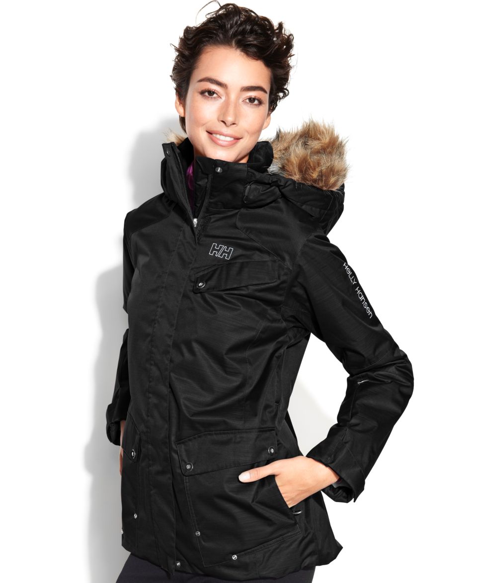 Helly Hansen Jacket, Harmony Hooded Faux Fur Trim Ski Jacket   Jackets & Blazers   Women