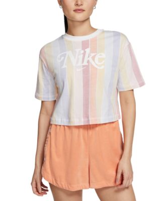 Nike Women's Cotton Striped Cropped Top 