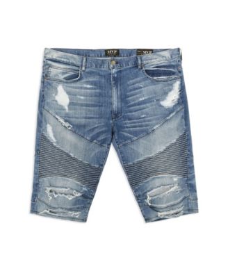 denim moto shorts