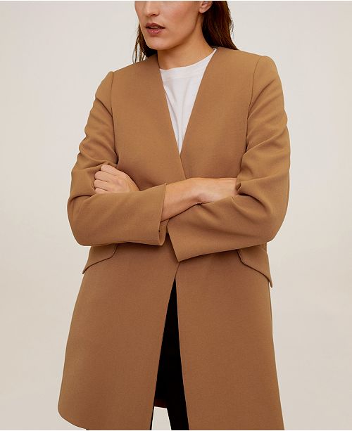 Mango Straight Pocketed Coat Reviews Women Macy S