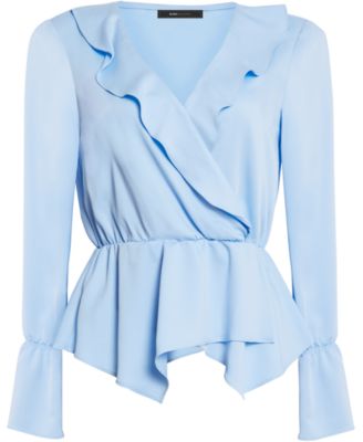 ruffle satin blouse