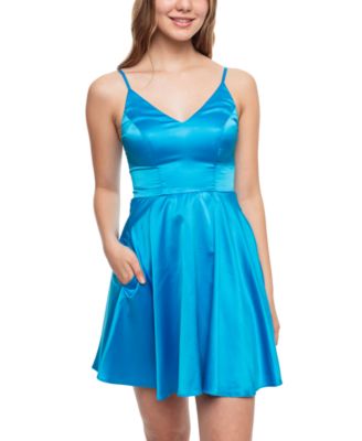 satin flare dress