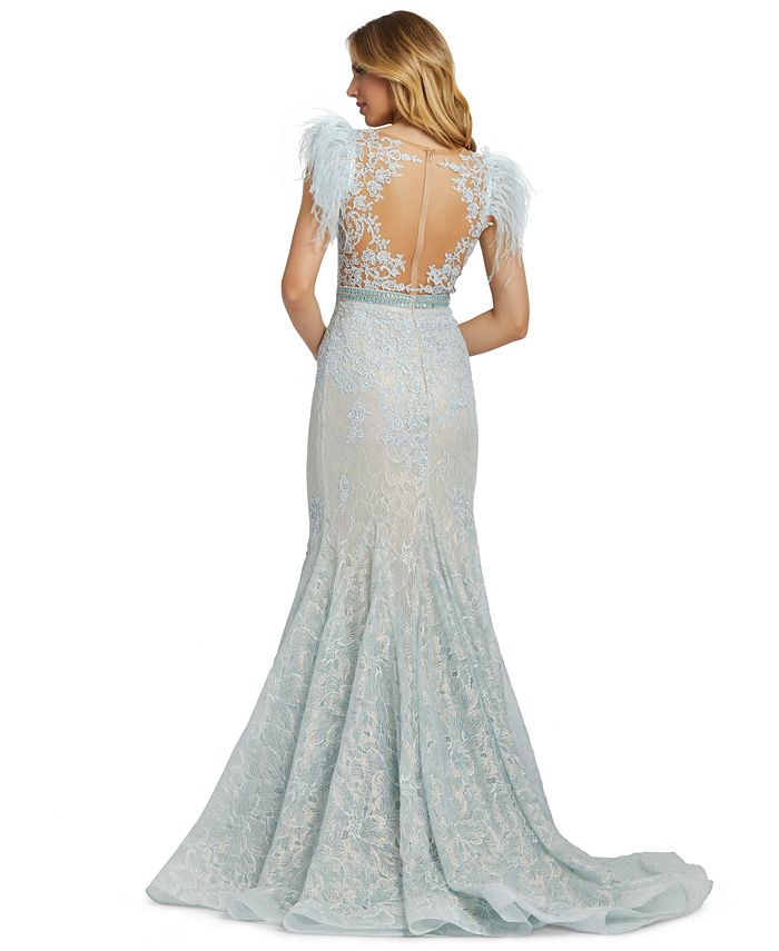 MAC DUGGAL Embellished Illusion-Neck Gown & Reviews - Dresses - Women ...