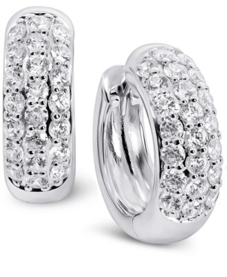 Серьги Huggie Arabella из стерлингового серебра, серебристые