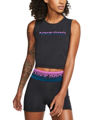 nike women's pro cropped tank top