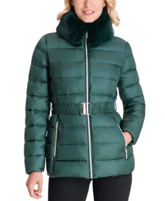 michael michael kors quilted down and faux fur parka