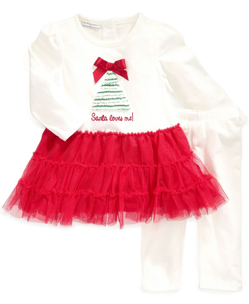 First Impressions Baby Set, Baby Girls 2 Piece Tulle Skirt Tunic and Leggings   Kids