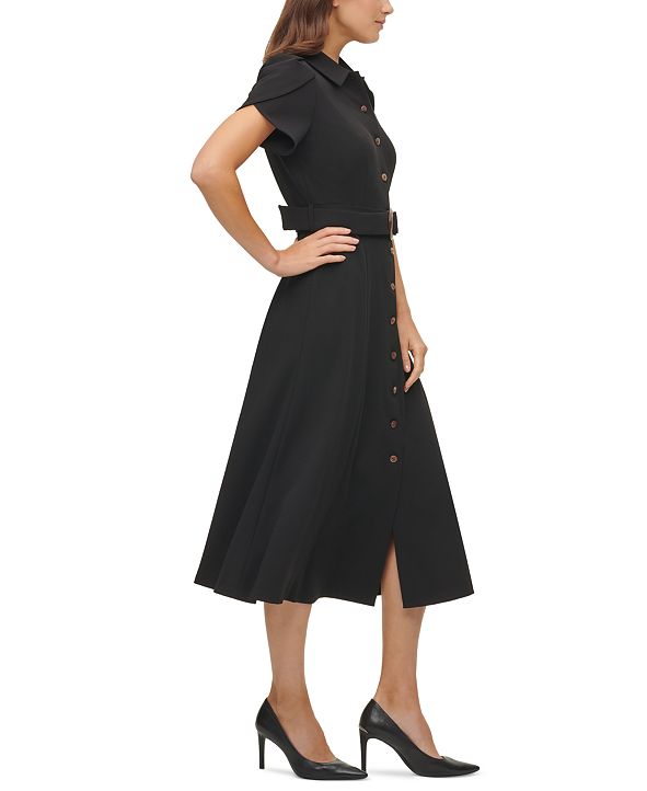 Calvin Klein Tulip-Sleeve Shirtdress & Reviews - Dresses - Women - Macy's