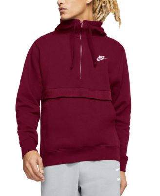 nike men's club fleece half zip hoodie