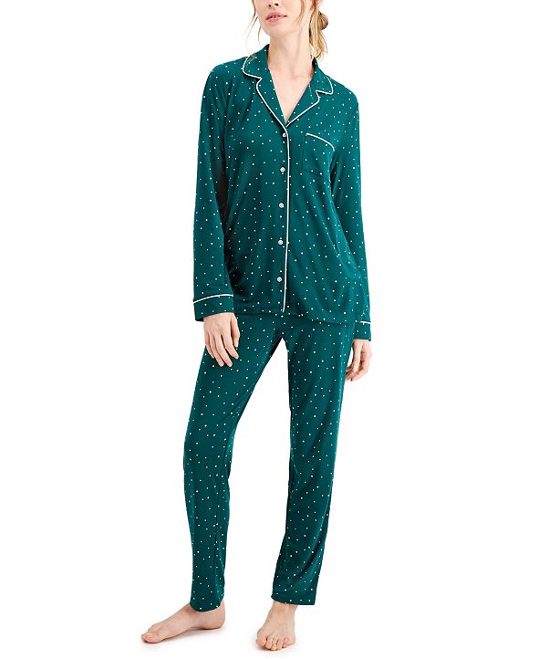 Alfani Women's Ultra-Soft Printed Pajama Set, Created for Macy's ...