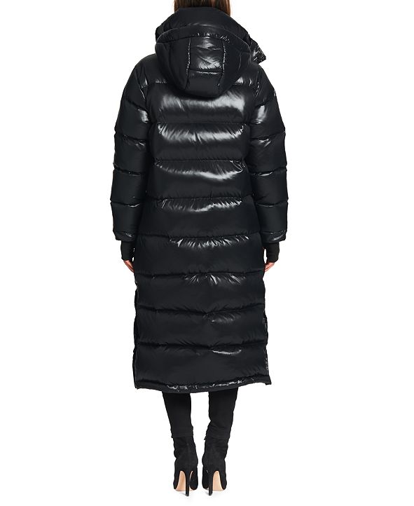 S13 Harper High-Shine Maxi Hooded Puffer Coat & Reviews - Coats - Women ...