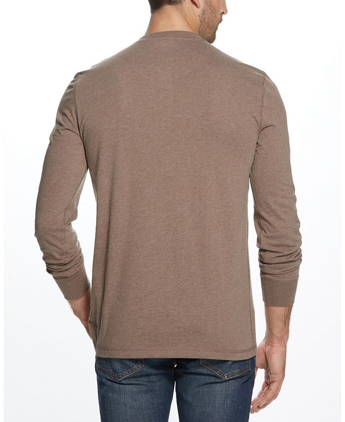 Weatherproof Vintage Men's Long Sleeve Brushed Jersey Henley T-shirt 