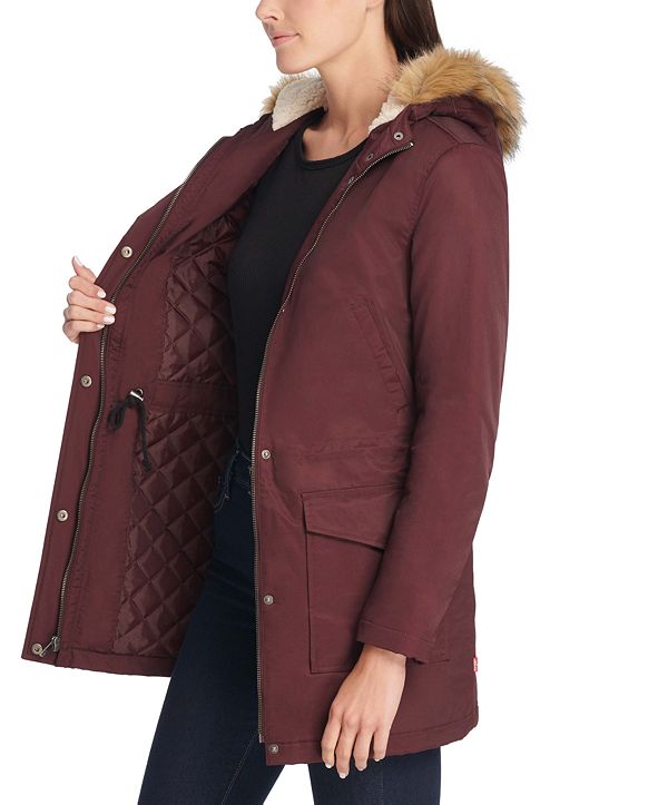 Levi's midweight faux fur coat Clearance