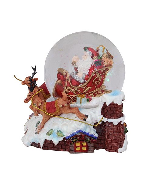 Northlight Santa Claus On Sleigh With Reindeer Musical Christmas Snow Globe Tabletop Decoration Reviews Holiday Shop Home Macy S