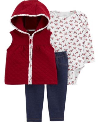 Baby Girl 3-Piece Little Vest Set 