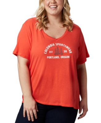 plus size red v neck t shirt