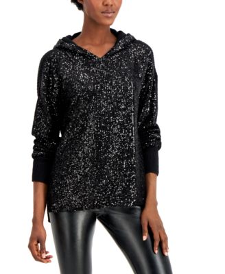 sequin hoodie women's