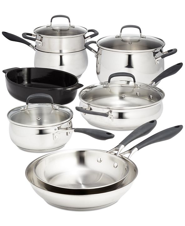 Belgique Stainless Steel 12Pc. Cookware Set, Created for Macy's