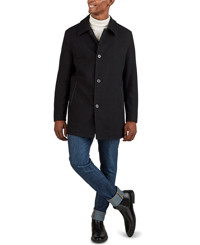 Cole Haan Men's ClassicFit Car Coat with FauxLeather Trim & Reviews Coats & Jackets Men