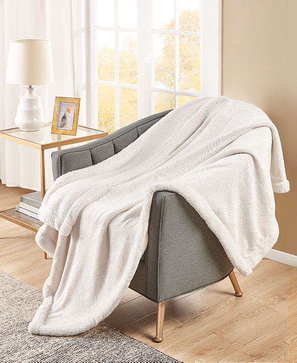 Martha Stewart Collection Carved Sherpa Throw; Created For Macy's & Reviews Blankets & Throws