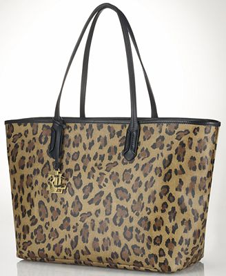 Lauren Ralph Lauren Caldwell Leopard Classic Tote - Handbags ...
