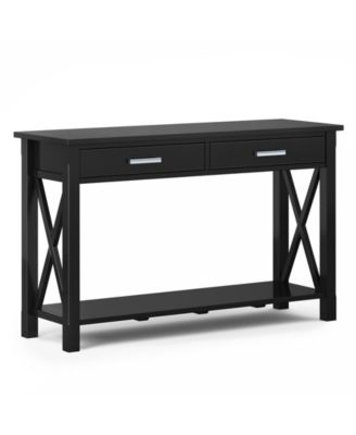 Консольный диван-стол Simpli Home Kitchener из массива дерева, черный