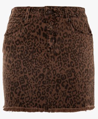 mid length leopard skirts junior