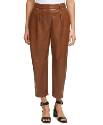 calvin klein faux leather pants