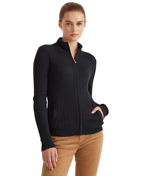 Lauren Ralph Lauren Cotton-Blend Mockneck Jacket & Reviews ...