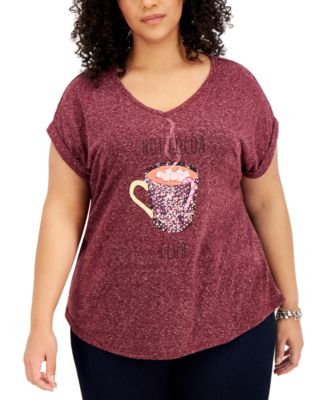 macy's style & co plus size tops