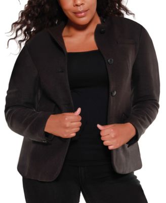 plus size black utility jacket