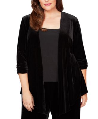 plus size velvet coat