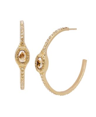 swarovski crystal pave hoop earrings