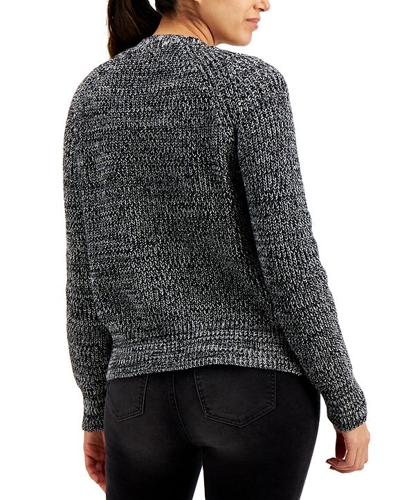 Style & Co Marled Cotton Boyfriend Cardigan, Created for Macy's