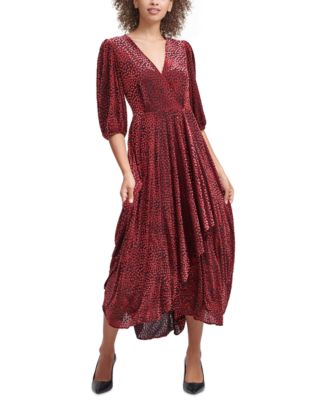 calvin klein velvet surplice maxi dress