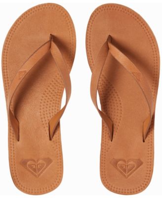 roxy black leather flip flops